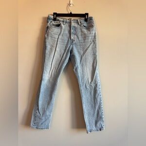 Vintage Levi’s 501 Skinny High Rise Light Wash Blue Cotton Denim Iconic Jeans